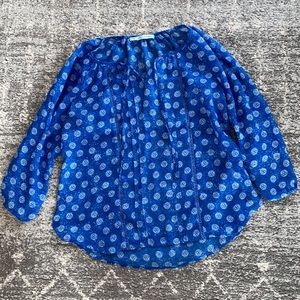 Bright Blue & White Lightweight Maurices Blouse M